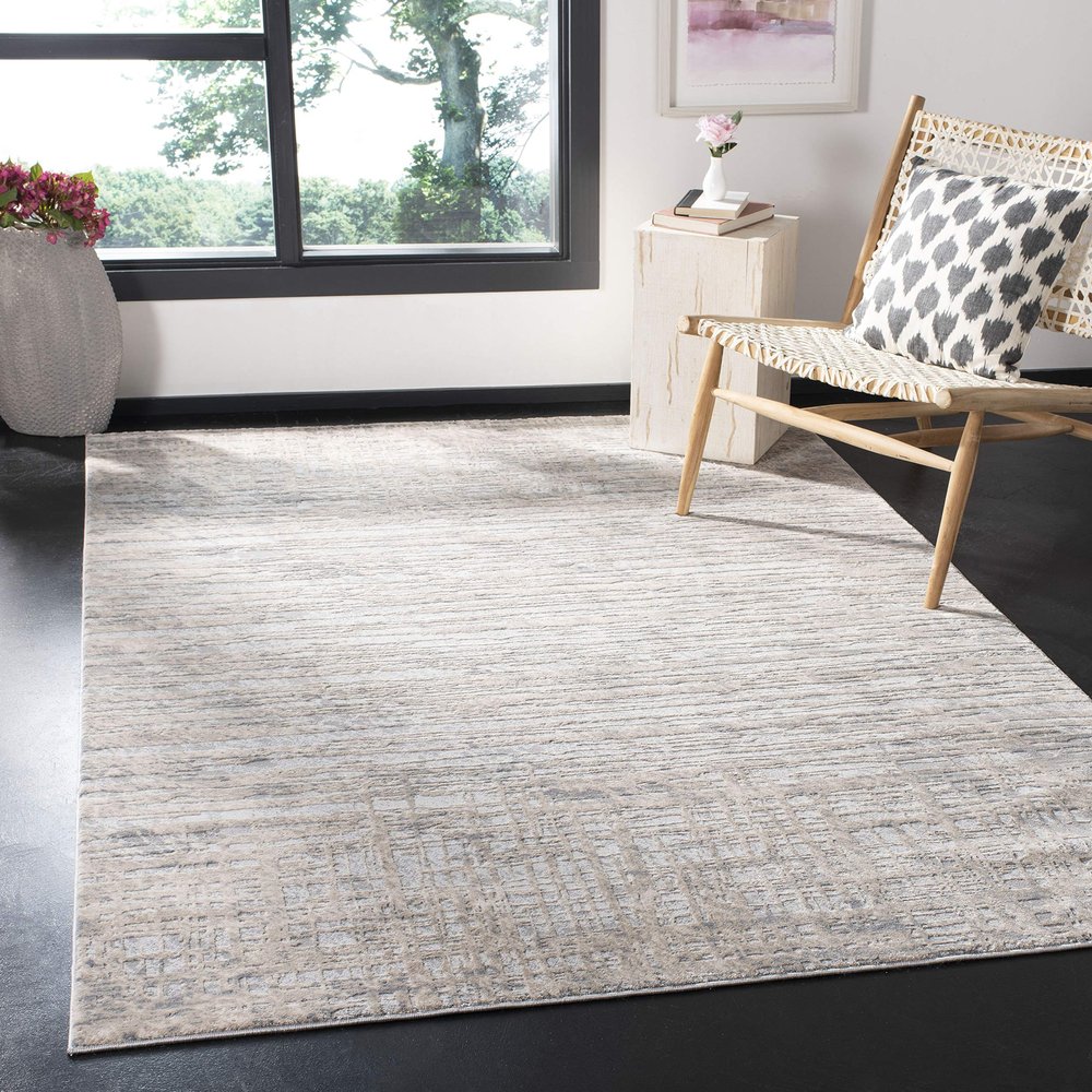 SAFAVIEH Area Rug 8x10 - Invista Collection - Large - Cream & Grey, Modern Abstract Design, Non-Shedding & Easy Cleaning, Ideal for Living Room, Bedroom, Office, Dining Space (INV436A)