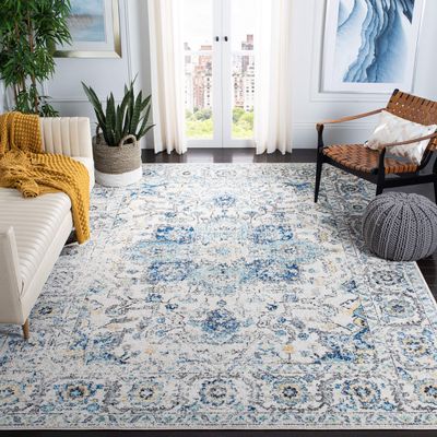 SAFAVIEH Area Rug 8x10 - Madison Collection - Large - Turquoise & Ivory, Snowflake Medallion Distressed Design, Non-Shedding & Easy Cleaning, Ideal for Living Room, Bedroom, Dining Space (MAD603K)