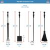 Minuteman International Fireplace Tool Set, Black view 3