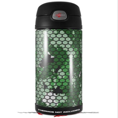 Skin Decal Wrap for Thermos Funtainer 16oz Bottle HEX Mesh Camo 01 Green (BOTTLE NOT INCLUDED) by WraptorSkinz