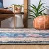 SAFAVIEH Saffron Collection 8' x 10' Blue / Taupe SFN107M Handmade Moroccan Boho Tassel Wool Area Rug view 3
