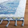 SAFAVIEH Saffron Collection 2'3" x 8' Turquoise / Blue SFN103K Handmade Moroccan Boho Tassel Wool Runner Rug view 4