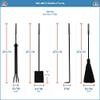 Minuteman International Bedford Fireplace Tool Set, Chrome and Black view 3