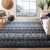 SAFAVIEH Adirondack Collection Area Rug - 6' Square, Ivory & Navy, Moroccan Boho Distressed Design, Non-Shedding & Easy Care, Ideal for High Traffic Areas in Living Room, Bedroom (ADR119M) view 1