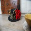 Retro Gothic Mini Top Hat Victorian Steampunk Lolita Fedoras Hairclip Deer Rose Decorate (A) view 2