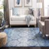SAFAVIEH Area Rug 8x10 - Madison Collection - Large - Navy & Blue, Glam Ogee Trellis Distressed Design, Non-Shedding & Easy Cleaning, Ideal for Living Room, Bedroom, Office, Dining Space (MAD604N) view 3