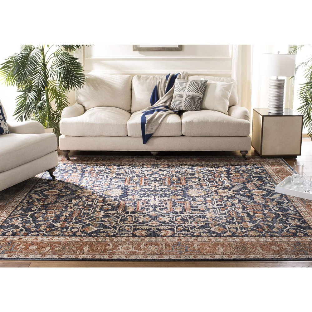SAFAVIEH HRL703N-3 Rug 3' x 5' Navy/Beige