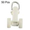 uxcell Curtain Track Plastic Twin Wheeled Carriers Drapery Rail Sliding Glider for Window Shower Curtain Tracks 10mm Dia 50 Pcs view 2