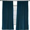 TWOPAGES 52 W x 102 L Pinch Pleat Curtain Room Darkening Velvet Curtain Drapery Panel for Traverse Rod or Track, Living Room Bedroom Meetingroom Club Theater Patio Door (1 Panel), Midnight Blue view 1