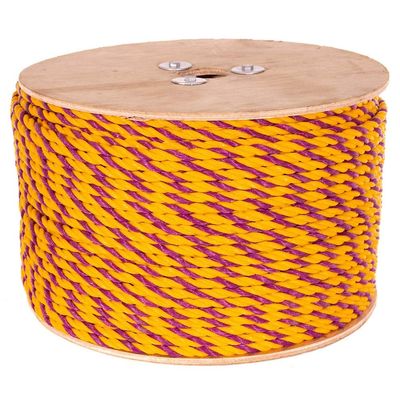 PARACORD PLANET Three Strand Twisted Polypropylene Rope Indoor and Outdoor Uses (5/16 Inch X 600 Feet, Yellow/Magenta)