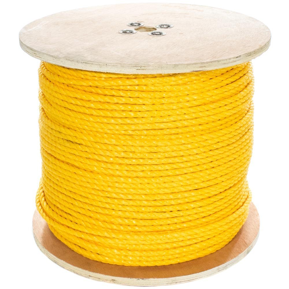 Paracord Planet Three Strand Twisted Polypropylene Rope Indoor and Outdoor Uses (3/4 Inch X 25 Feet, Yellow)