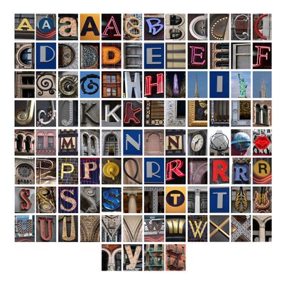 Fine Art pacakge with 100 Custom Alphabet Letters - New York City Collection in Color