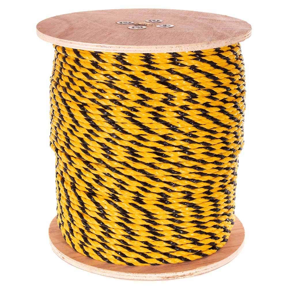 Paracord Planet Three Strand Twisted Polypropylene Rope  Indoor and Outdoor Uses (5/16 Inch X 300 Feet, Yellow/Black)