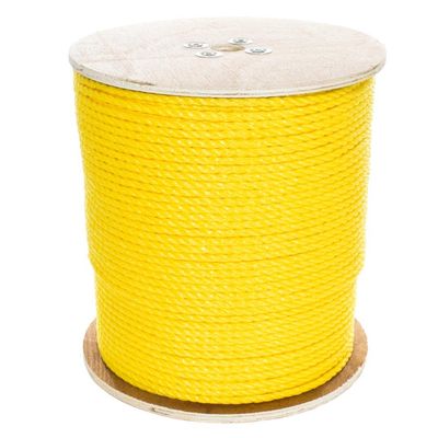 PARACORD PLANET Three Strand Twisted Polypropylene Rope Indoor and Outdoor Uses (3/8 Inch X 250 Feet, Yellow)