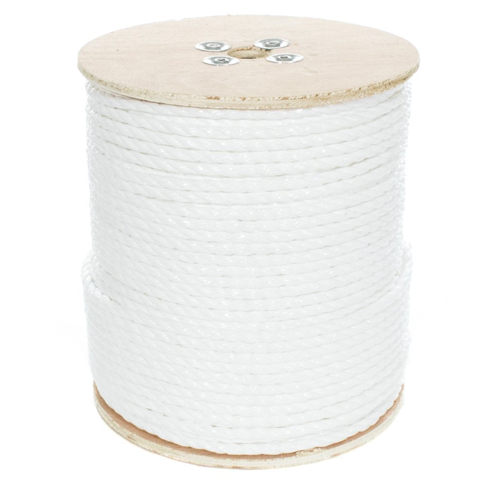 Paracord Planet Three Strand Twisted Polypropylene Rope Indoor and Outdoor Uses (3/8 Inch X 250 Feet, White)