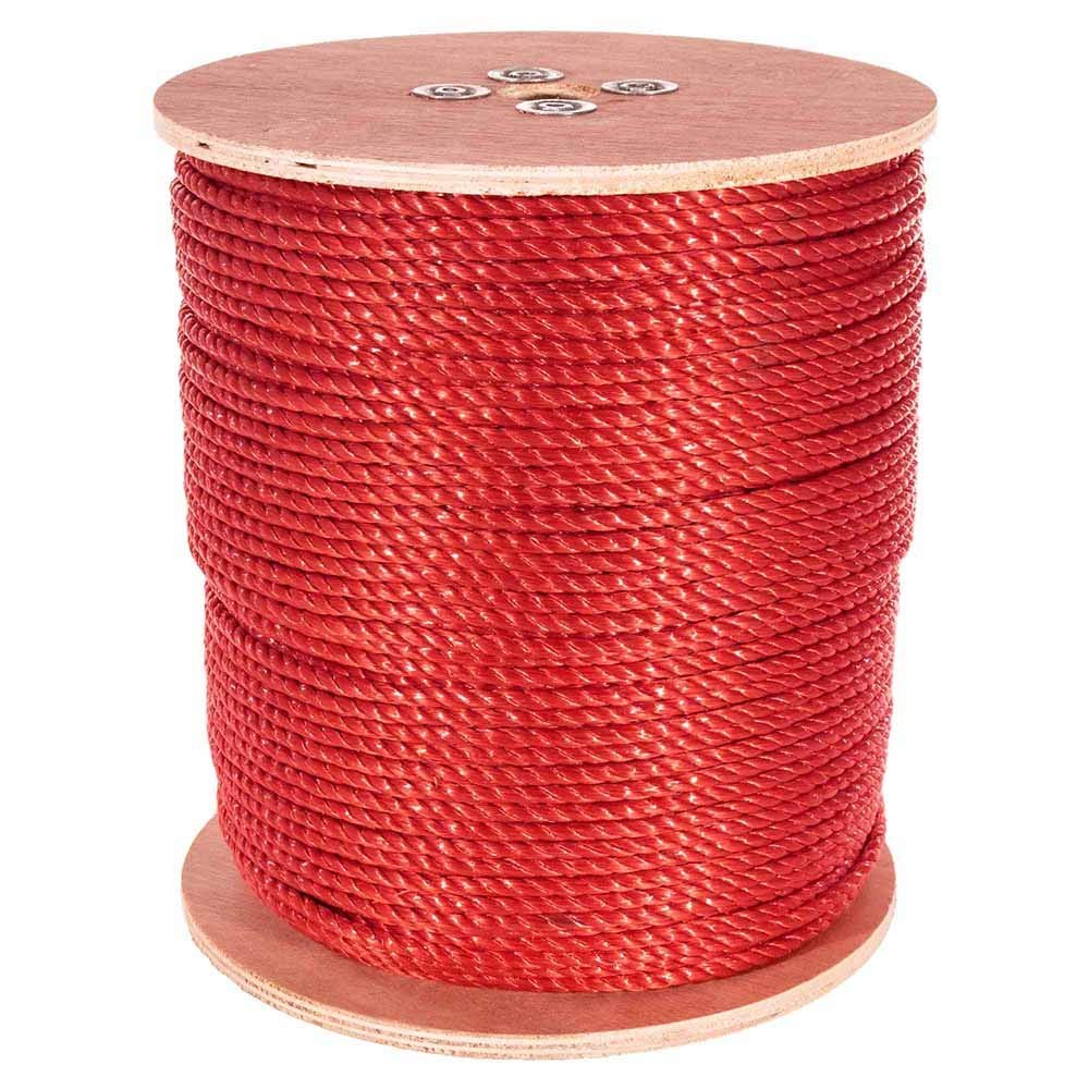 PARACORD PLANET Three Strand Twisted Polypropylene Rope Indoor and Outdoor Uses (1/4 Inch X 1200 Feet, Red)