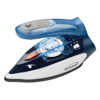 Brentwood MPI-45 Travel Iron with Steam 800-Watt Dual Voltage,Non-Stick,Blue