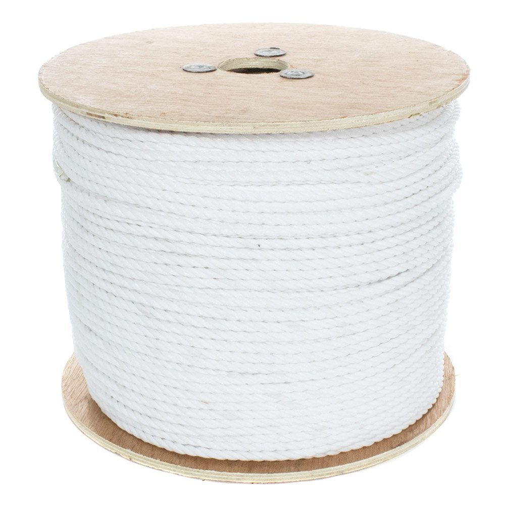 PARACORD PLANET Three Strand Twisted Polypropylene Rope Indoor and Outdoor Uses (5/16 Inch X 1200 Feet, White)