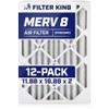 Filter King 11.88x16.88x2 Air Filter | 12-PACK | MERV 8 HVAC Pleated A/C Furnace Filters | MADE IN USA | Actual Size: 11.88 x 16.88" view 1