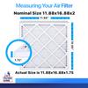 Filter King 11.88x16.88x2 Air Filter | 12-PACK | MERV 8 HVAC Pleated A/C Furnace Filters | MADE IN USA | Actual Size: 11.88 x 16.88" view 2