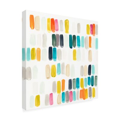 Wrapped Canvas Wall Art - June Erica Vess 'Bright Swatches I' Wall Art for Living Room, Bedroom, or Office Dcor - 18x18