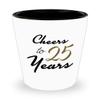 25th Birthday Shot Glass - Happy Birthday Gifts for 25 Year Old Women - Unique Shot Glass for Her, Wife, Mom, Female Friend, Girlfriend - 1.5 oz White view 1