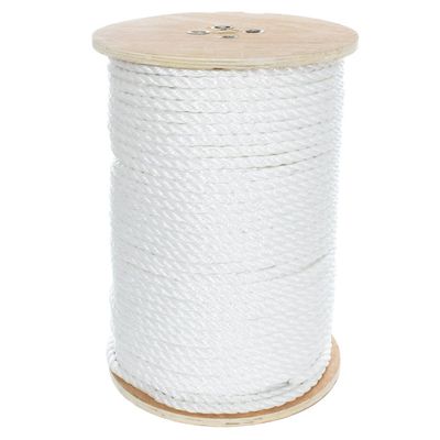 PARACORD PLANET Three Strand Twisted Polypropylene Rope Indoor and Outdoor Uses (1/2 Inch X 250 Feet, White)