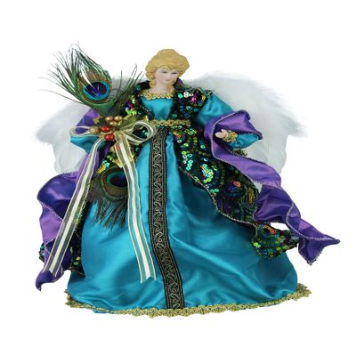 Windy Hill Collection 14" Inch Standing Stunning Sequin Angel Christmas Tree Topper or Table Top 148550