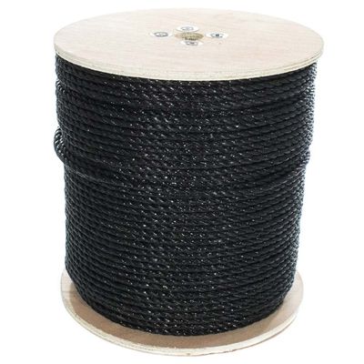 Paracord Planet Three Strand Twisted Polypropylene Rope Indoor and Outdoor Uses (3/8 Inch X 250 Feet, Black)