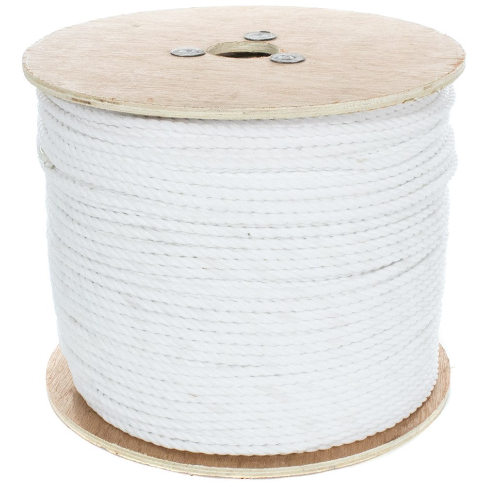 PARACORD PLANET Three Strand Twisted Polypropylene Rope Indoor and Outdoor Uses (3/4 Inch X 25 Feet, White)