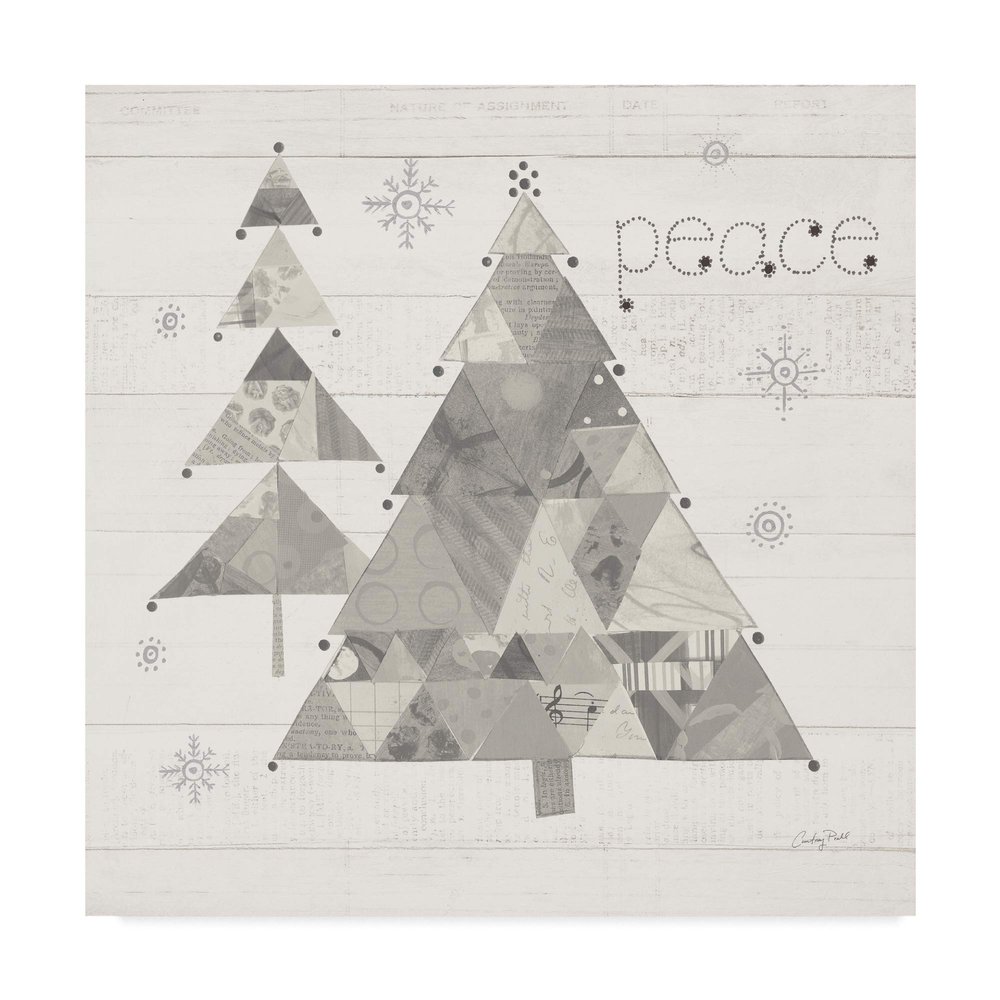 Trademark Fine Art Christmas Patchwork IV Neutral by Courtney Prahl, 24x24