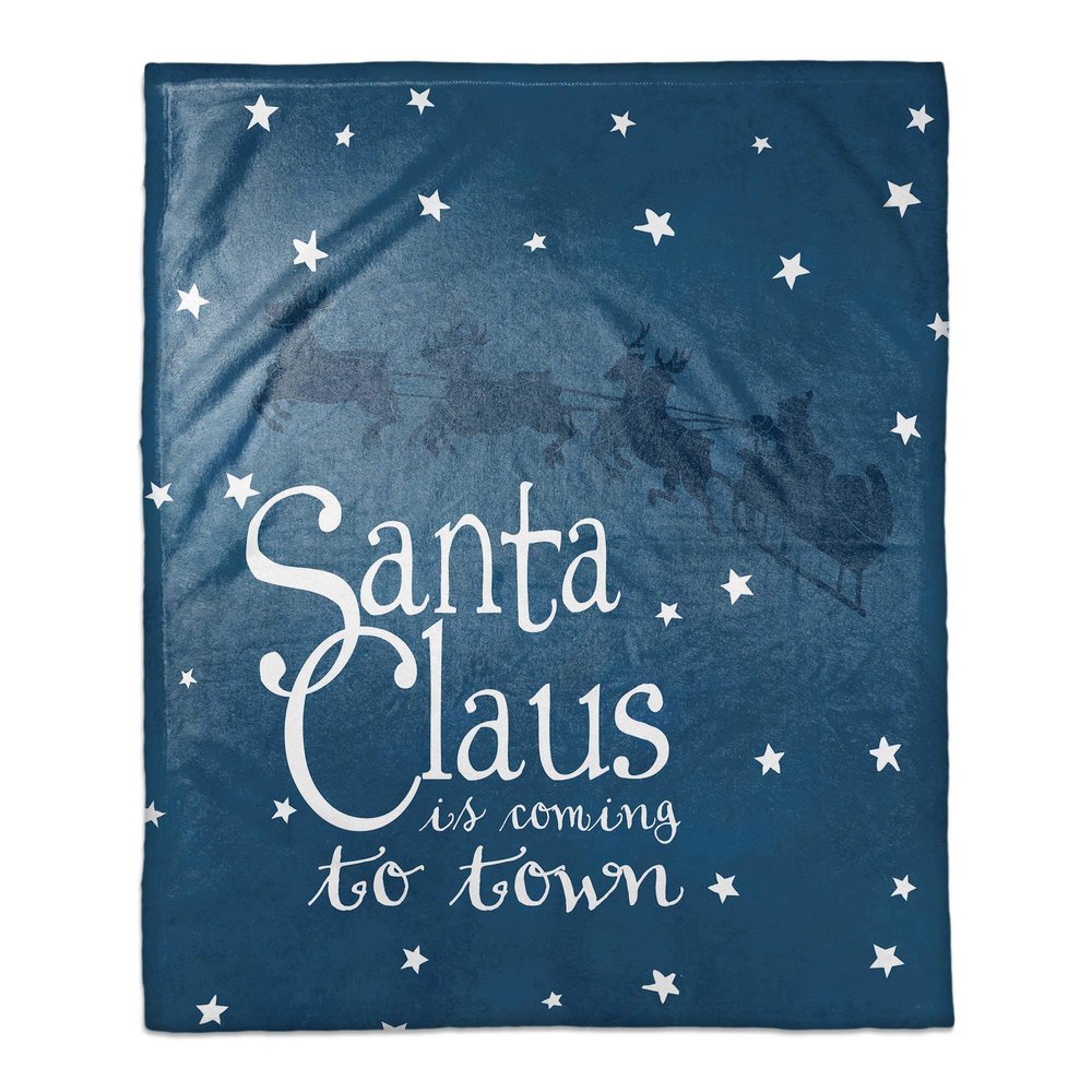 25 Home Decor Santa is Coming to Town Throw Blanket