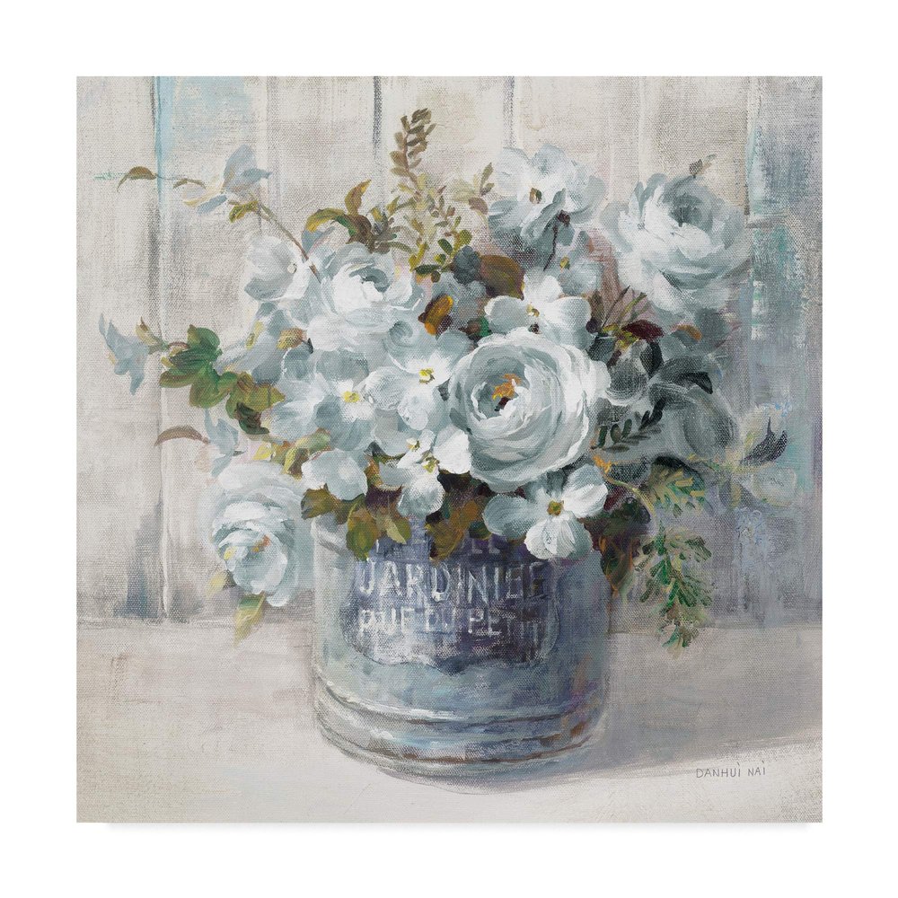 Trademark Fine Art Garden Blooms I Blue Crop by Danhui NAI, 18x18