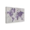 Wrapped Canvas Wall Art - Wild Apple Portfolio 'Old World Map Purple Gray' Wall Art for Living Room, Bedroom, or Office Dcor - 16x24 view 1