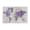 Wrapped Canvas Wall Art - Wild Apple Portfolio 'Old World Map Purple Gray' Wall Art for Living Room, Bedroom, or Office Dcor - 16x24 view 2