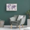 Wrapped Canvas Wall Art - Wild Apple Portfolio 'Old World Map Purple Gray' Wall Art for Living Room, Bedroom, or Office Dcor - 16x24 view 4