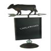 Rustic Brown Metal Farmhouse Cow and Arrow Standing Chalkboard Sign view 1