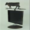 Rustic Brown Metal Farmhouse Cow and Arrow Standing Chalkboard Sign view 2