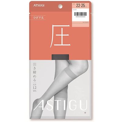 Atsugi Astigu Leg Stocking Atsu Tighten 22cm - 25cm - 480 Black (Green Tea Set)