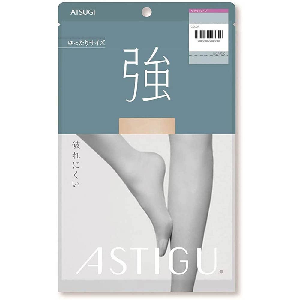Atsugi Astigu Stocking Kyo Strong Loose Size JL - 385 Shelley Beige (Green Tea Set)