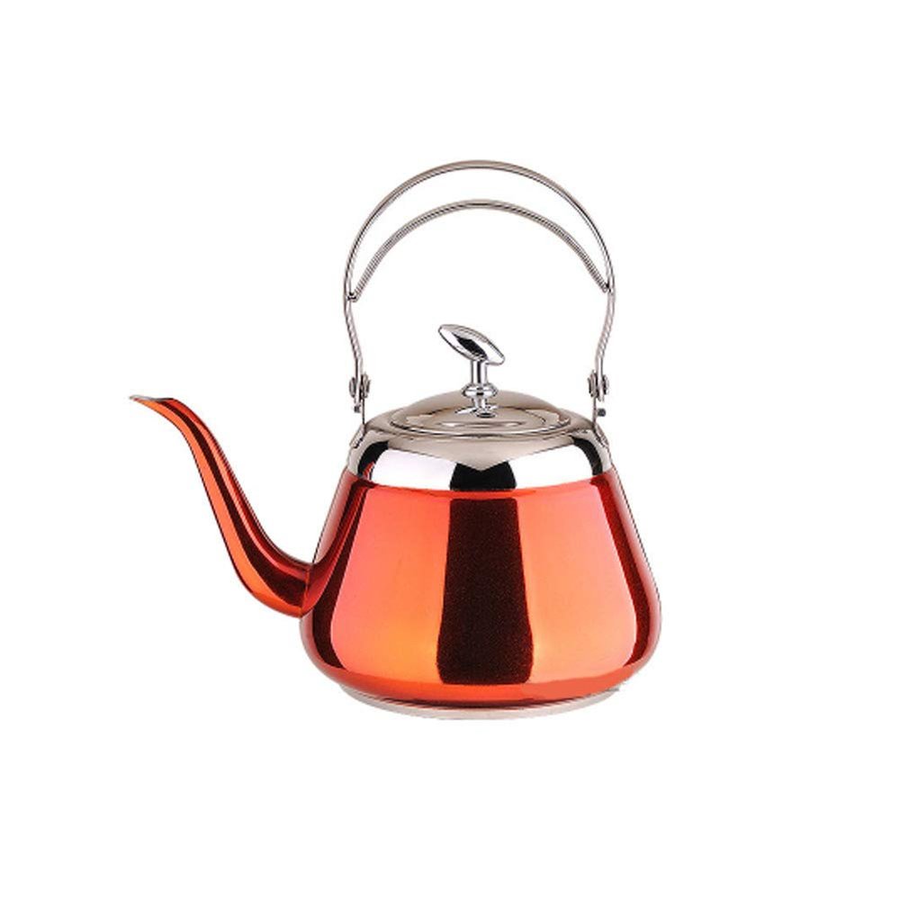 1.2L Thick Stainless Steel Kettle Gas Stove Induction Cooker Orange