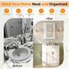 Bonnlo White Mirrored Medicine Cabinet - Wall Mounted Bathroom Storage Organizer with Single Door, 2 Adjustable Shelves & Magnetic Lock, Reversible Small Vanity Cabinet for Over the Toilet/Sink view 4