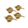 Handicrafts Paradise Leaf Shaped Diya Set of 4 pc in Metal Antique Gold Plated view 2