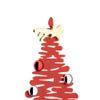 Alessi Bark for Christmas BM06/30 R - Design Tree Shaped Christmas Decoration, Stainless Steel, Red view 2