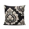 XIUBA Throw Pillow Covers Case Decorative Damask Art Black and Cream Decorative Pillowcase Cushion Cover 20X20 Inch Square Size Double Sided Design Printed view 1