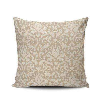 XIUBA Throw Pillow Covers Case Beige Classic Damask Decorative Pillowcase Cushion Cover 18X18 inch Square Size Double Sided Design Printed