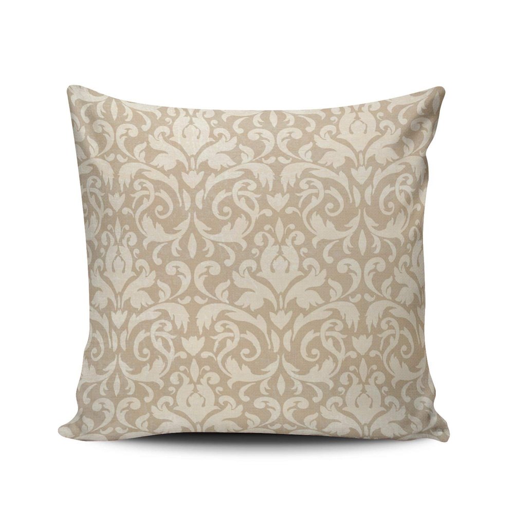 XIUBA Throw Pillow Covers Case Beige Classic Damask Decorative Pillowcase Cushion Cover 20X20 inch Square Size Double Sided Design Printed