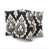 XIUBA Throw Pillow Covers Case Decorative Damask Art Black and Cream Decorative Pillowcase Cushion Cover 16X16 Inch Square Size Double Sided Design Printed view 3