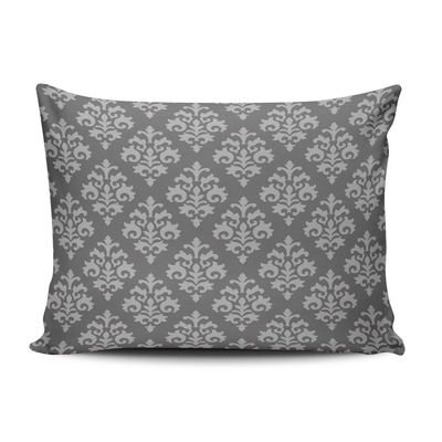 XIUBA Pillowcases Charcoal Gray Damask Customizable Cushion Decorative Rectangle 20X30 inch Queen Size Throw Pillow Cover Case Hidden Zipper One Sided Design Printed