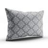 XIUBA Pillowcases Charcoal Gray Damask Customizable Cushion Decorative Rectangle 20X30 inch Queen Size Throw Pillow Cover Case Hidden Zipper One Sided Design Printed view 2